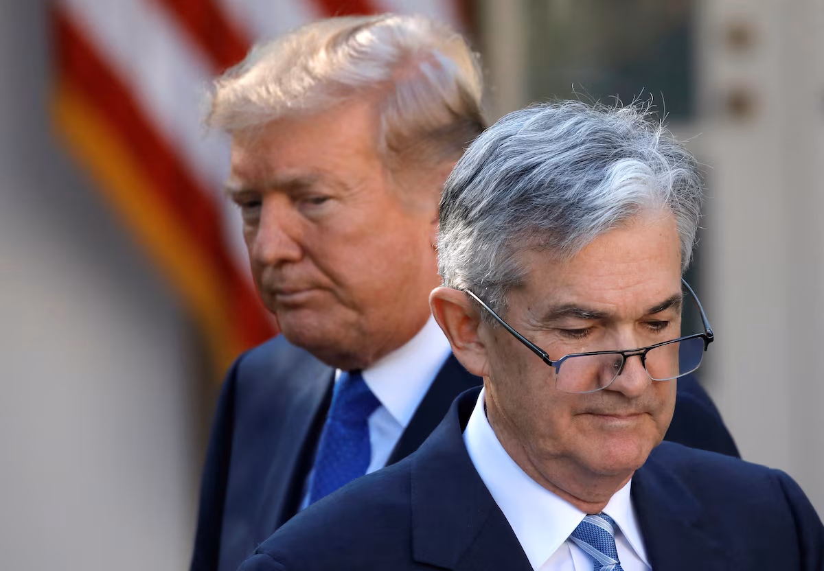 U.S. President Donald Trump looks on as Jerome Powell, his nominee to become chairman of the U.S. Federal Reserve moves to the podium at the White House in Washington, U.S., November 2, 2017