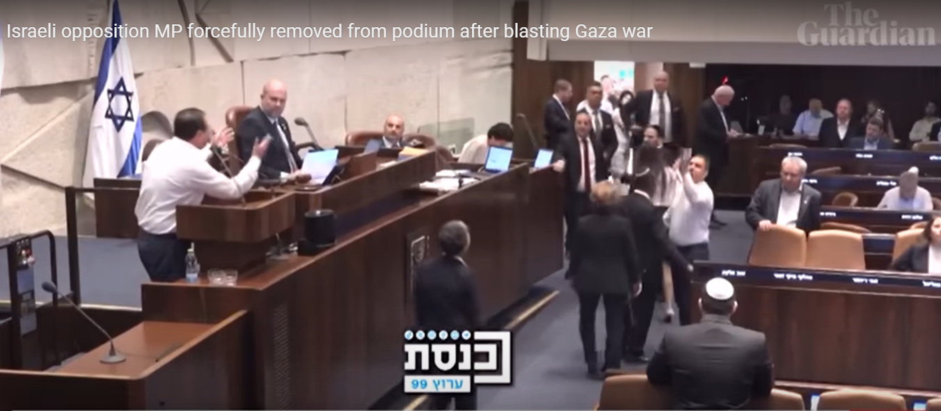 Israeli Opposition MP Forcefully Removed from Knesset After Criticizing Gaza